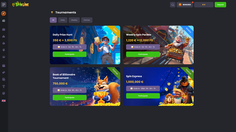 Spinline Casino Desktop Tournaments