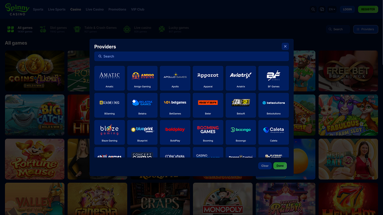 Spinny Casino Game Developers