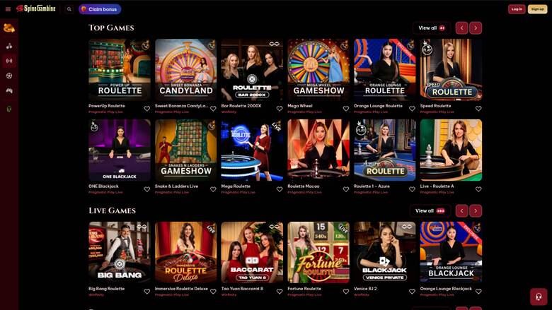 SpinoGambino Casino Croupier en direct