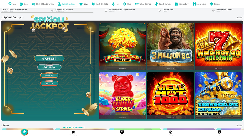 Spinoli Casino Desktop Jackpot