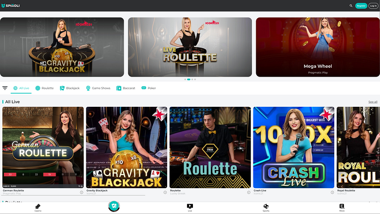Spinoli Casino Desktop Live Dealer
