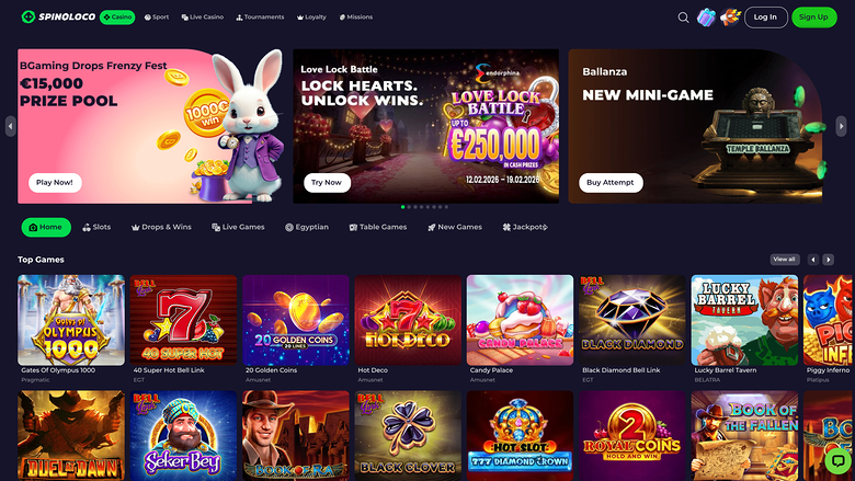Spinoloco Casino Desktop Homepage