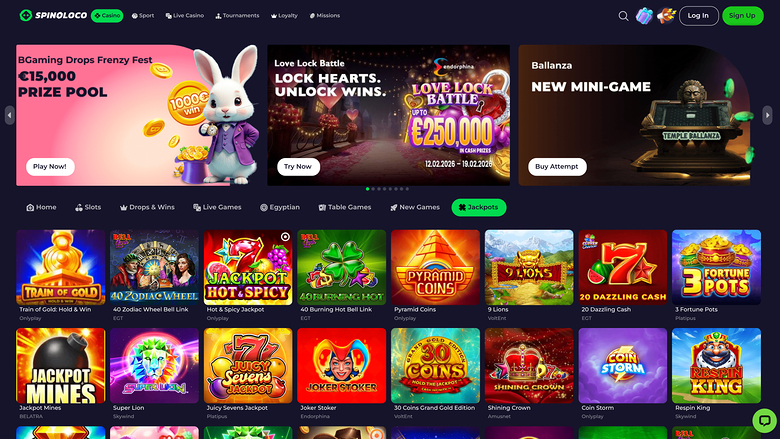 Spinoloco Casino Desktop Jackpot