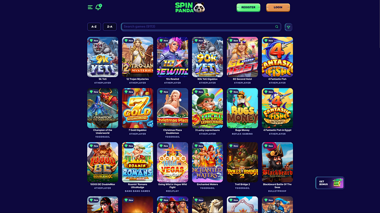 SpinPanda Casino Desktop-Spiele