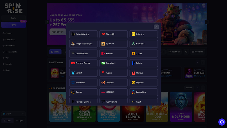 Spinrise Casino Desktop Game Developers