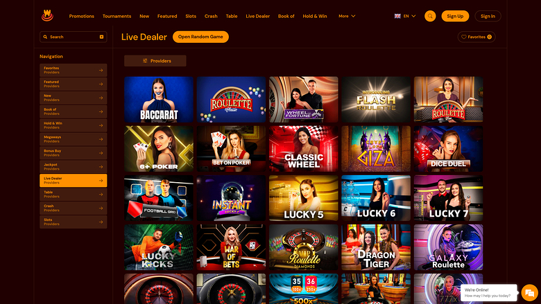 Spinscastle Casino Desktop Live Dealer