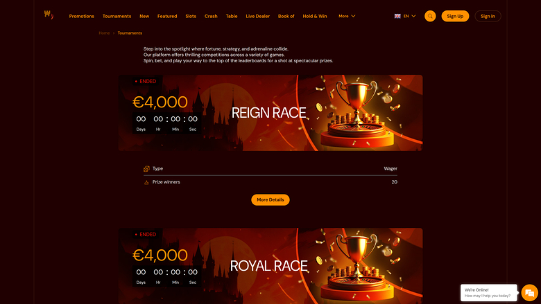 Spinscastle Casino Desktop Tournaments