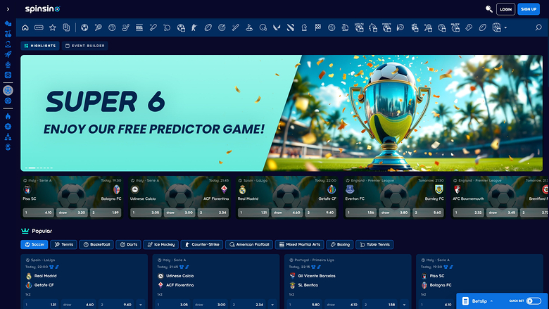 Deportes de escritorio de Spinsino Casino