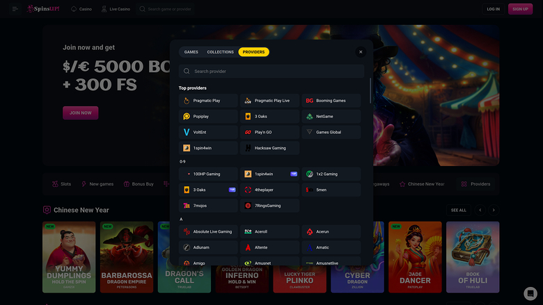 SpinsUp Casino Desktop Game Developers