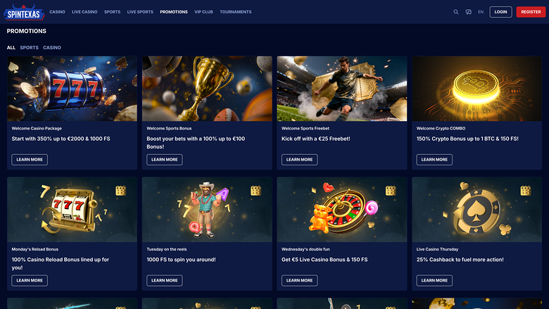 Promozioni del casinò SpinTexas