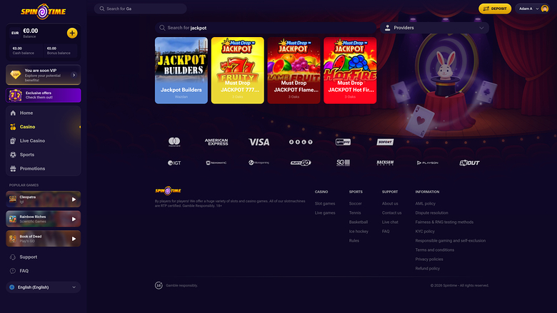 SpinTime Desktop Jackpot