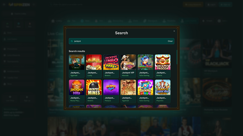 Jackpot de bureau du casino Spinzen
