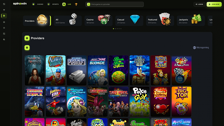 SpinzWin Casino Desktop Game Developers