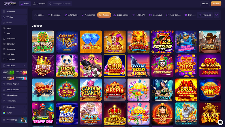 Jackpot de bureau Spirit Casino