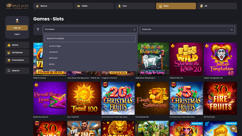 Développeurs du jeu de casino Split Aces pour ordinateur