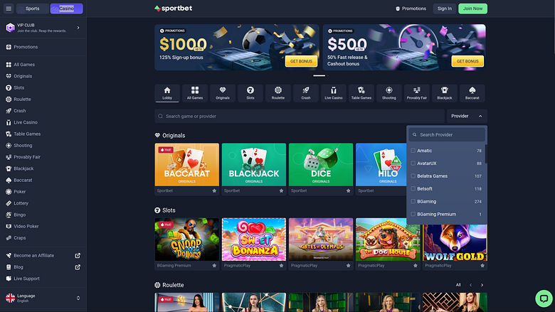 Développeurs de jeux de casino Sportbet pour ordinateur