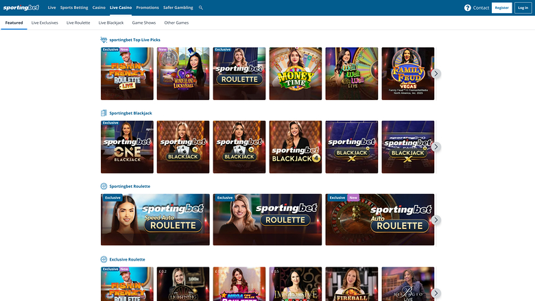 Sportingbet Casino Desktop Live Dealer