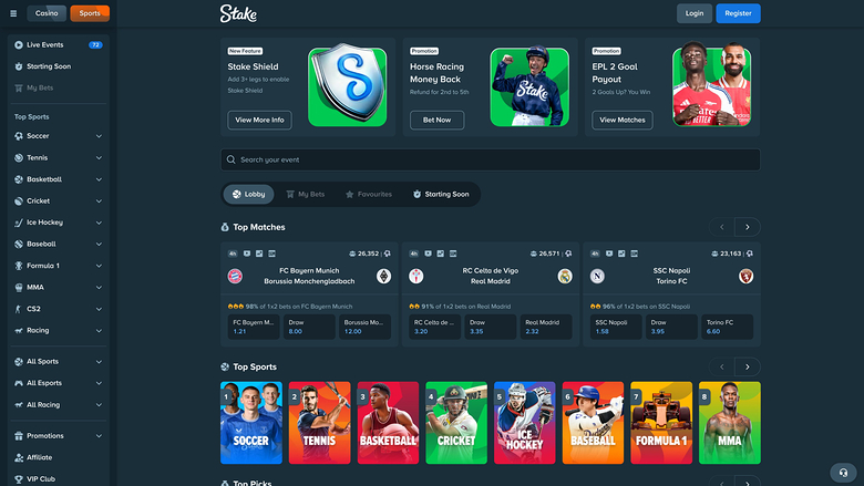Stake Casino Desktop Sports
