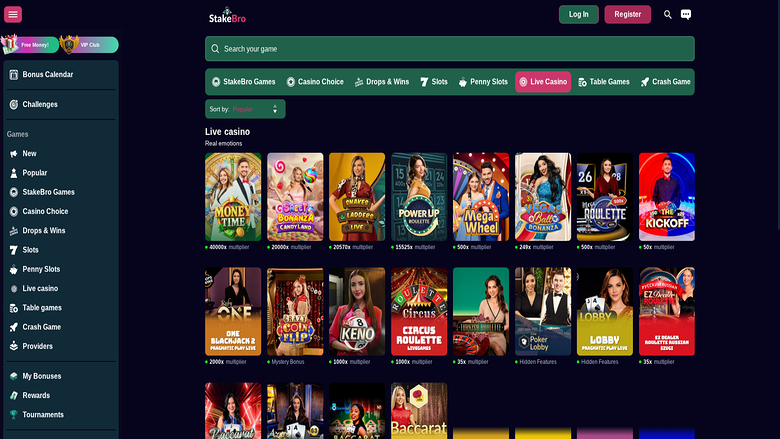 Live Dealer screenshot of Stakebro Casino for Desktop