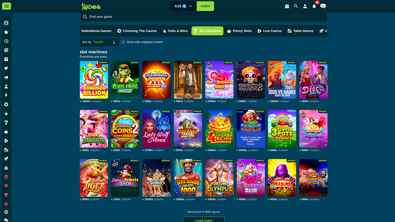 StakeMania Casino Desktop Games