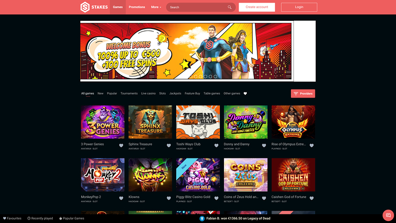Stakes Casino Desktop Games