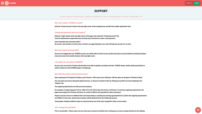 Assistance informatique pour Stakes Casino