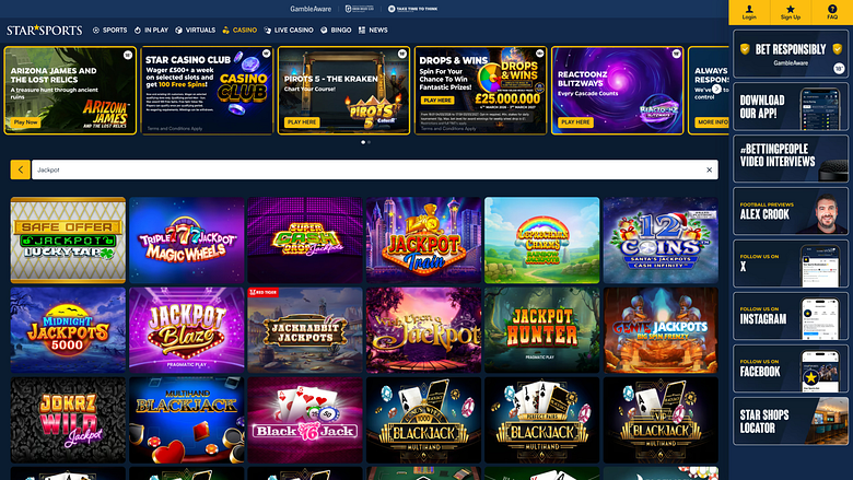 StarSports Casino Desktop Jackpot