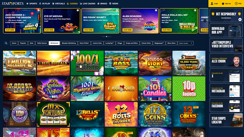 Jeux de bureau de StarSports Casino