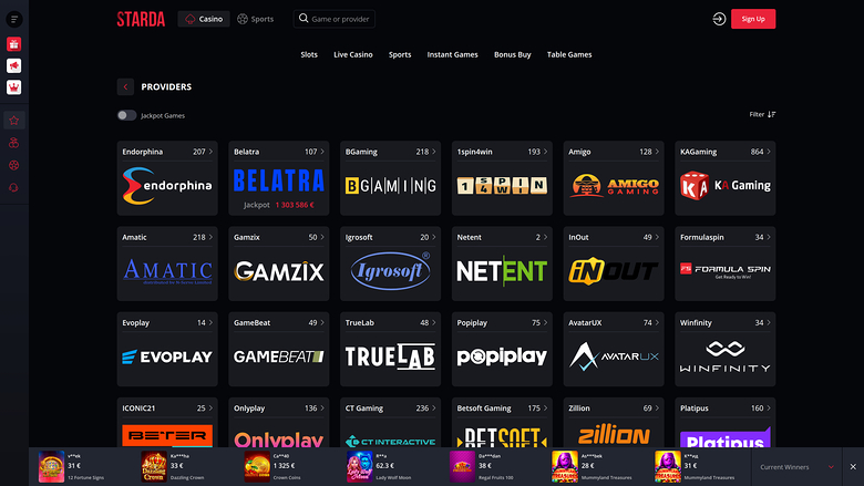 Entwickler von Desktop-Spielen im Starda Casino