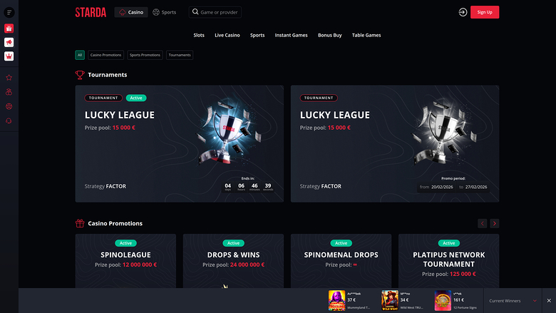 Starda Casino Desktop-Aktionen