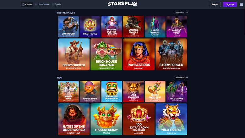 Jeux de casino StarsPlay