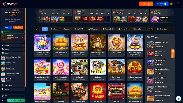 Giochi per desktop del casinò Starzbet