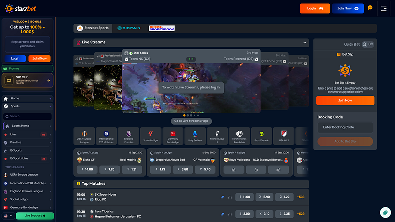 Starzbet Casino Desktop Scommesse sportive