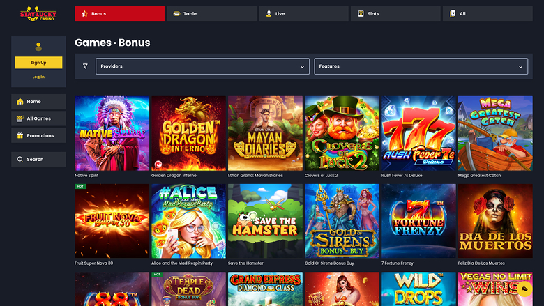 Bonus de bureau Stay Lucky Casino