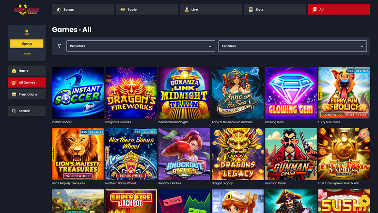 Jeux de bureau de Stay Lucky Casino