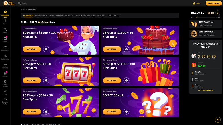 Promotions StayCasino pour ordinateur