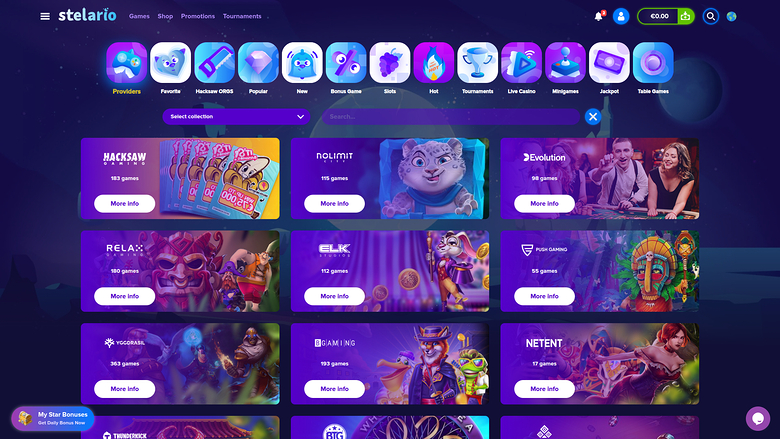 Stelario Casino Desktop Game Developers