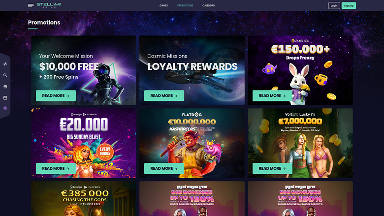 Promozioni desktop di Stellar Spins