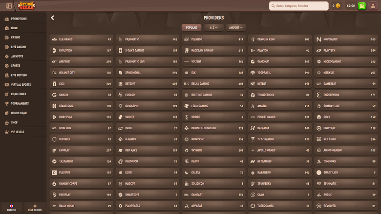 Desktop-Spielentwickler von Stone Vegas Casino