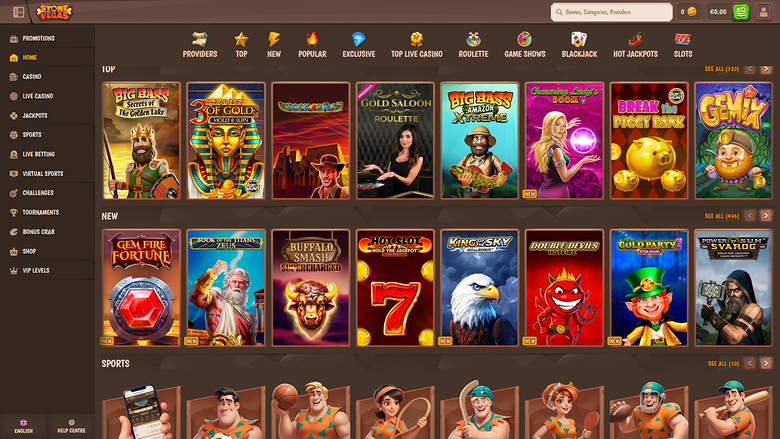 Desktop-Spiele von Stone Vegas Casino