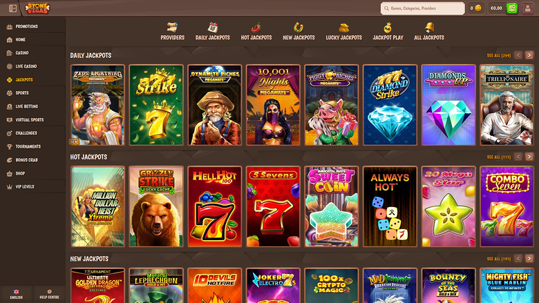 Desktop-Jackpot von Stone Vegas Casino