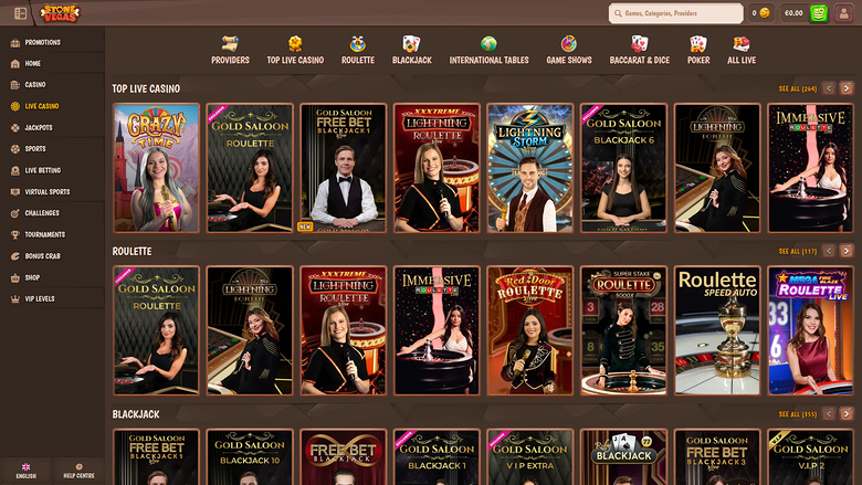 Desktop-Live-Dealer von Stone Vegas Casino