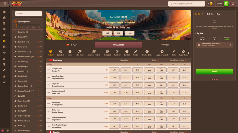Desktop-Sportwetten von Stone Vegas Casino