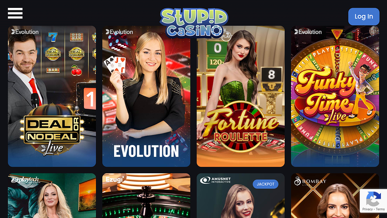 Croupier en direct sur bureau de Stupid Casino