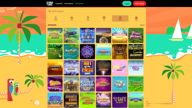 Джекпот для настольной версии Sunny Wins