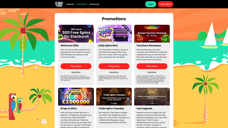 Акции для настольной версии Sunny Wins