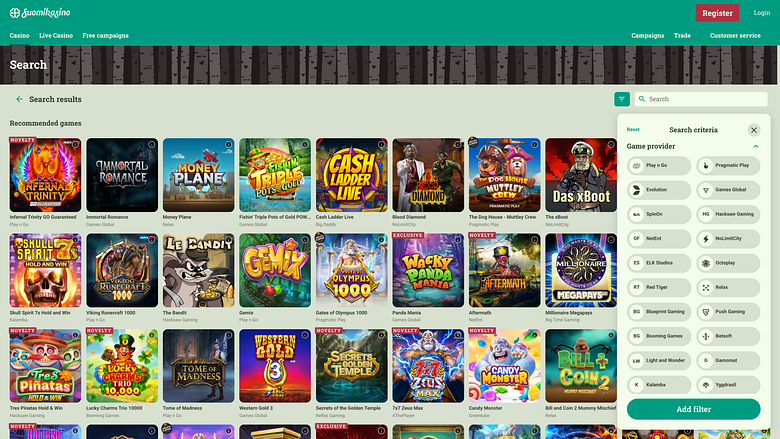 Développeurs de jeux de bureau SuomiKasino