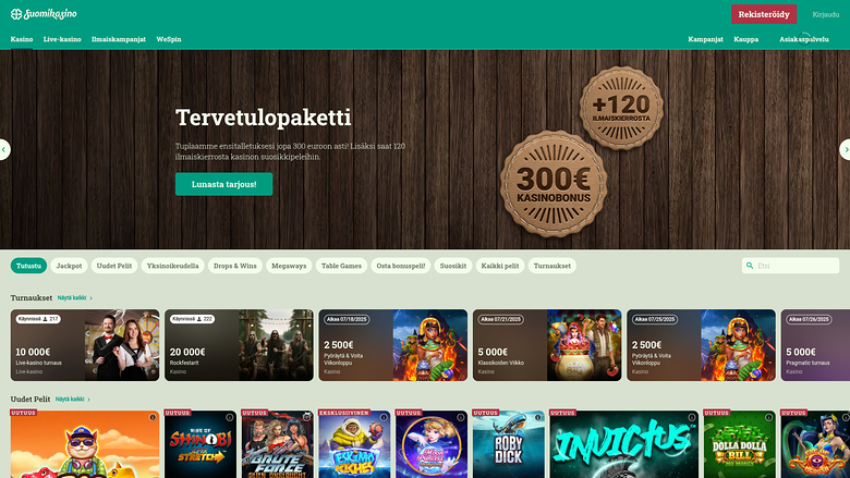 Page d'accueil de bureau de SuomiKasino