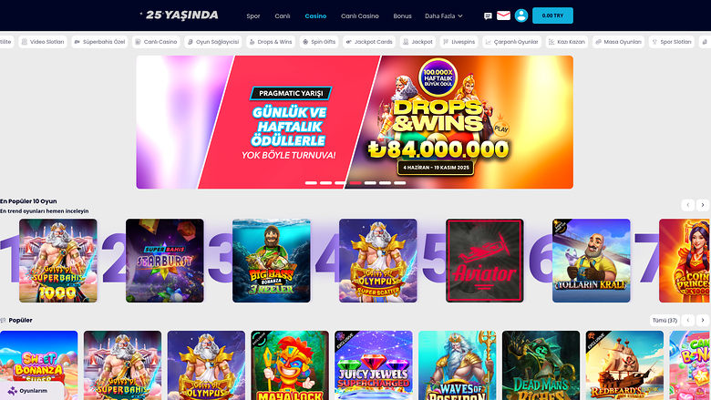 Home page desktop di Superbahis