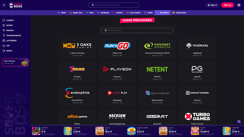 Разработчики десктопных игр SuperBoss Casino